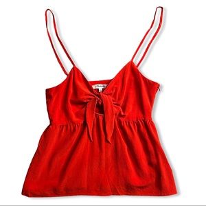 Madewell Silk Tie Keyhole Cami Top Red - 2